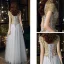Vintage / Retro Grey See-through Dancing Prom Dresses 2021 A-Line / Princess High Neck Short Sleeve Appliques Lace Beading Floor-Length / Long Ruffle Backless Formal Dresses
