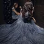 Bling Bling Navy Blue Dancing Prom Dresses 2021 A-Line / Princess See-through High Neck Short Sleeve Sash Beading Pearl Glitter Tulle Floor-Length / Long Ruffle Backless Formal Dresses