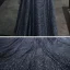 Bling Bling Navy Blue Dancing Prom Dresses 2021 A-Line / Princess See-through High Neck Short Sleeve Sash Beading Pearl Glitter Tulle Floor-Length / Long Ruffle Backless Formal Dresses