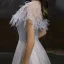 High End Silber Tanzen Ballkleider Mit Schal 2021 A Linie Spaghettiträger Ärmellos Perlenstickerei Strass Lange Rüschen Rückenfreies Festliche Kleider
