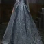 Haut de Gamme Bleu Marine Dansant Robe De Bal 2021 Princesse Encolure Carrée Manches Longues Appliques En Dentelle Perlage Longue Volants Dos Nu Robe De Ceremonie
