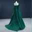 Luxe Vert Foncé Satin Tapis rouge Robe De Soirée 2021 Princesse Bustier Manches Courtes Paillettes Train De Balayage Volants Dos Nu Robe De Ceremonie