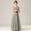 Fashion Grey Birthday Flower Girl Dresses 2021 Sheath / Fit Scoop Neck Sleeveless Sash Sequins Floor-Length / Long Ruffle