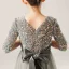 Fashion Grey Birthday Flower Girl Dresses 2021 Sheath / Fit Scoop Neck Sleeveless Sash Sequins Floor-Length / Long Ruffle
