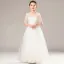 Illusion Grey Birthday See-through Flower Girl Dresses 2021 A-Line / Princess Scoop Neck 1/2 Sleeves Sequins Floor-Length / Long Ruffle