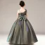 Fashion Grey Birthday Flower Girl Dresses 2021 Ball Gown One-Shoulder Spaghetti Straps Sleeveless Backless Bow Glitter Tulle Floor-Length / Long Ruffle