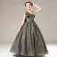 Fashion Grey Birthday Flower Girl Dresses 2021 Ball Gown One-Shoulder Spaghetti Straps Sleeveless Backless Bow Glitter Tulle Floor-Length / Long Ruffle