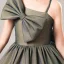 Fashion Grey Birthday Flower Girl Dresses 2021 Ball Gown One-Shoulder Spaghetti Straps Sleeveless Backless Bow Glitter Tulle Floor-Length / Long Ruffle