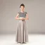 Classic Grey Satin Birthday Flower Girl Dresses 2021 A-Line / Princess Scoop Neck Sleeveless Sequins Bow Sash Floor-Length / Long Ruffle