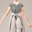 Classic Grey Satin Birthday Flower Girl Dresses 2021 A-Line / Princess Scoop Neck Sleeveless Sequins Bow Sash Floor-Length / Long Ruffle