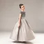 Classic Grey Satin Birthday Flower Girl Dresses 2021 A-Line / Princess Scoop Neck Sleeveless Sequins Bow Sash Floor-Length / Long Ruffle