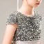 Classic Grey Satin Birthday Flower Girl Dresses 2021 A-Line / Princess Scoop Neck Sleeveless Sequins Bow Sash Floor-Length / Long Ruffle