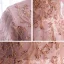 Vintage / Retro Blushing Pink See-through Dancing Prom Dresses 2021 A-Line / Princess High Neck 1/2 Sleeves Appliques Lace Beading Sequins Floor-Length / Long Ruffle Formal Dresses