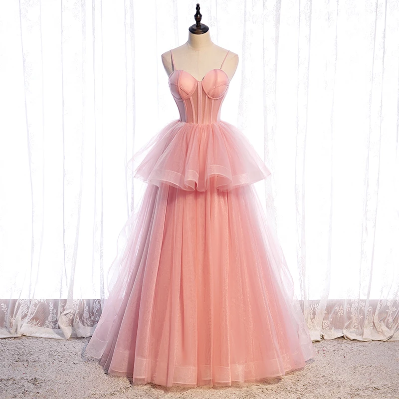 white christmas dresses Long Glitter A-Line Prom Dress with Corset– PromGirl main image 0
