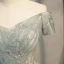 Elegante Salbeigrün Ballkleider 2021 A Linie Off Shoulder Kurze Ärmel Perlenstickerei Pailletten Sweep / Pinsel Zug Rüschen Rückenfreies Festliche Kleider