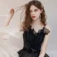 Elegant Black Dancing Prom Dresses 2021 A-Line / Princess Spaghetti Straps Sleeveless Glitter Tulle Floor-Length / Long Ruffle Backless Formal Dresses