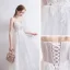 Elegant White Dancing Prom Dresses 2021 A-Line / Princess Spaghetti Straps Sleeveless Appliques Lace Ankle Length Ruffle Backless Formal Dresses