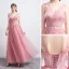 Mode Rose Bonbon Robe De Bal 2021 Princesse Transparentes V-Cou Sans Manches Appliques Paillettes Perlage Longue Volants Dos Nu Robe De Ceremonie