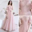 Bling Bling Rosa Ballkleider 2021 A Linie Off Shoulder Geschwollenes Kurze Ärmel Pailletten Sweep / Pinsel Zug Rüschen Rückenfreies Festliche Kleider