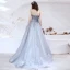 Haut de Gamme Gris Robe De Bal 2021 Princesse Bustier Sans Manches Perlage Glitter Tulle Train De Balayage Volants Dos Nu Robe De Ceremonie