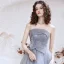 Haut de Gamme Gris Robe De Bal 2021 Princesse Bustier Sans Manches Perlage Glitter Tulle Train De Balayage Volants Dos Nu Robe De Ceremonie