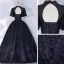 Victorian Style Black Dancing Prom Dresses 2021 Ball Gown High Neck Puffy Short Sleeve Beading Floor-Length / Long Ruffle Backless Formal Dresses