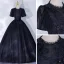 Victorian Style Black Dancing Prom Dresses 2021 Ball Gown High Neck Puffy Short Sleeve Beading Floor-Length / Long Ruffle Backless Formal Dresses