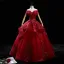 High-end Burgundy Dancing Prom Dresses 2021 Ball Gown Off-The-Shoulder Short Sleeve Appliques Lace Beading Sequins Floor-Length / Long Ruffle Backless Formal Dresses