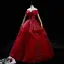 High-end Burgundy Dancing Prom Dresses 2021 Ball Gown Off-The-Shoulder Short Sleeve Appliques Lace Beading Sequins Floor-Length / Long Ruffle Backless Formal Dresses