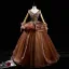 Haut de Gamme Marron Dansant Robe De Bal 2021 Robe Boule V-Cou Sans Manches Appliques En Dentelle Perlage Paillettes Longue Volants Dos Nu Robe De Ceremonie