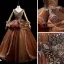 Haut de Gamme Marron Dansant Robe De Bal 2021 Robe Boule V-Cou Sans Manches Appliques En Dentelle Perlage Paillettes Longue Volants Dos Nu Robe De Ceremonie