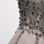 Illusion Grå Balklänningar 2021 Prinsessa V-Hals Ärmlös Beading Paljetter Slits Fram Svep Tåg Ruffle Halterneck Formella Klänningar