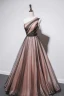 Fashion Black Brown Dancing Prom Dresses 2021 A-Line / Princess One-Shoulder Sleeveless Floor-Length / Long Ruffle Backless Formal Dresses