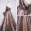 Fashion Black Brown Dancing Prom Dresses 2021 A-Line / Princess One-Shoulder Sleeveless Floor-Length / Long Ruffle Backless Formal Dresses
