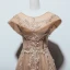 Chic / Beautiful Brown Dancing Prom Dresses 2021 A-Line / Princess See-through Scoop Neck Sleeveless Appliques Lace Beading Floor-Length / Long Ruffle Backless Formal Dresses