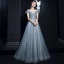 Bling Bling Océan Bleu Transparentes Dansant Robe De Bal 2021 Princesse De l'épaule Manches Courtes Perlage Paillettes Glitter Tulle Longue Volants Dos Nu Robe De Ceremonie