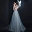 Bling Bling Océan Bleu Transparentes Dansant Robe De Bal 2021 Princesse De l'épaule Manches Courtes Perlage Paillettes Glitter Tulle Longue Volants Dos Nu Robe De Ceremonie