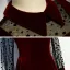 Vintage / Retro Burgundy Velour Winter Dancing Prom Dresses 2021 A-Line / Princess High Neck Spotted Long Sleeve Floor-Length / Long Ruffle Formal Dresses
