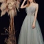 Élégant Vert Cendré Dansant Robe De Bal 2021 Princesse Bustier Sans Manches Perlage Glitter Tulle Longue Volants Dos Nu Robe De Ceremonie