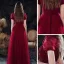 Vintage / Retro Burgundy Dancing Prom Dresses 2021 A-Line / Princess See-through High Neck Puffy Short Sleeve Beading Sequins Floor-Length / Long Ruffle Backless Formal Dresses
