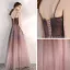 Elegant Purple Gradient-Color Dancing Prom Dresses 2021 A-Line / Princess Spaghetti Straps Sleeveless Beading Sash Floor-Length / Long Ruffle Backless Formal Dresses