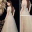 Best Champagne Grey Dancing Prom Dresses 2021 A-Line / Princess Spaghetti Straps Off-The-Shoulder Short Sleeve Beading Glitter Tulle Floor-Length / Long Ruffle Backless Formal Dresses