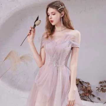 Bling Bling Rougissant Rose Dansant Robe De Bal 2021 Princesse De L 039 Épaule Manches Courtes Glitter Tulle Perlage Longue Volants Dos Nu Robe De Ceremonie