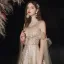 Scintillantes Doré Robe De Bal 2021 Princesse Transparentes V-Cou Manches Courtes Perlage Paillettes Glitter Tulle Longue Volants Dos Nu Robe De Ceremonie