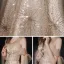 Scintillantes Doré Robe De Bal 2021 Princesse Transparentes V-Cou Manches Courtes Perlage Paillettes Glitter Tulle Longue Volants Dos Nu Robe De Ceremonie