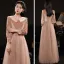 Affordable Pearl Pink Bridesmaid Dresses 2021 A-Line / Princess Backless Star Sequins Floor-Length / Long Ruffle