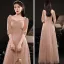 Affordable Pearl Pink Bridesmaid Dresses 2021 A-Line / Princess Backless Star Sequins Floor-Length / Long Ruffle