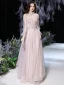 Meilleur Rougissant Rose Transparentes Dansant Robe De Bal 2021 Princesse Col Haut Manches Courtes Perlage Glitter Tulle Longue Volants Dos Nu Robe De Ceremonie