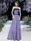 Bling Bling Purple Dancing Prom Dresses 2021 A-Line / Princess Strapless Sleeveless Sash Glitter Polyester Floor-Length / Long Ruffle Backless Formal Dresses