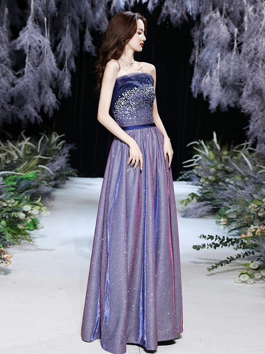 purple homecoming dresses 2021 Strapless Purple Sequin Homecoming Dresses Short Graduation Dress with –  Viniodress main image 0